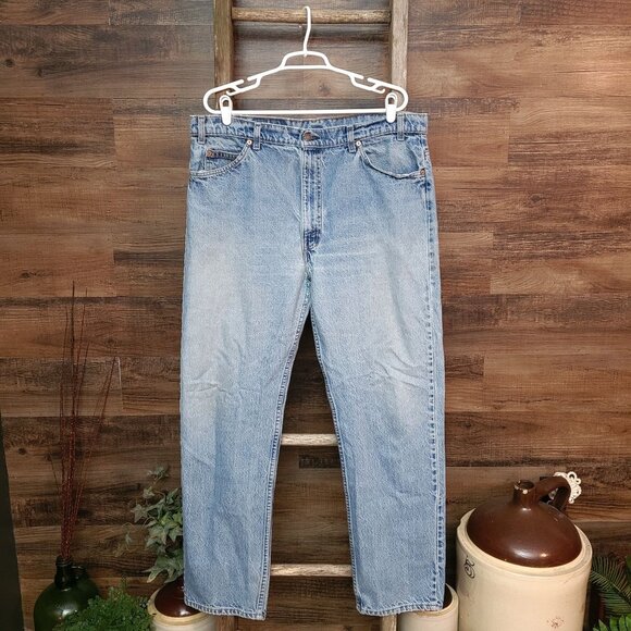 VTG Levi's Jeans 40x32 Measures 38x31.5 Straight 505 Orange Tab USA 80's